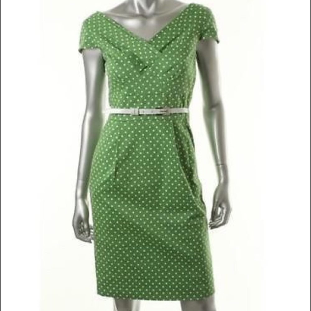 Green V Neck Sheath